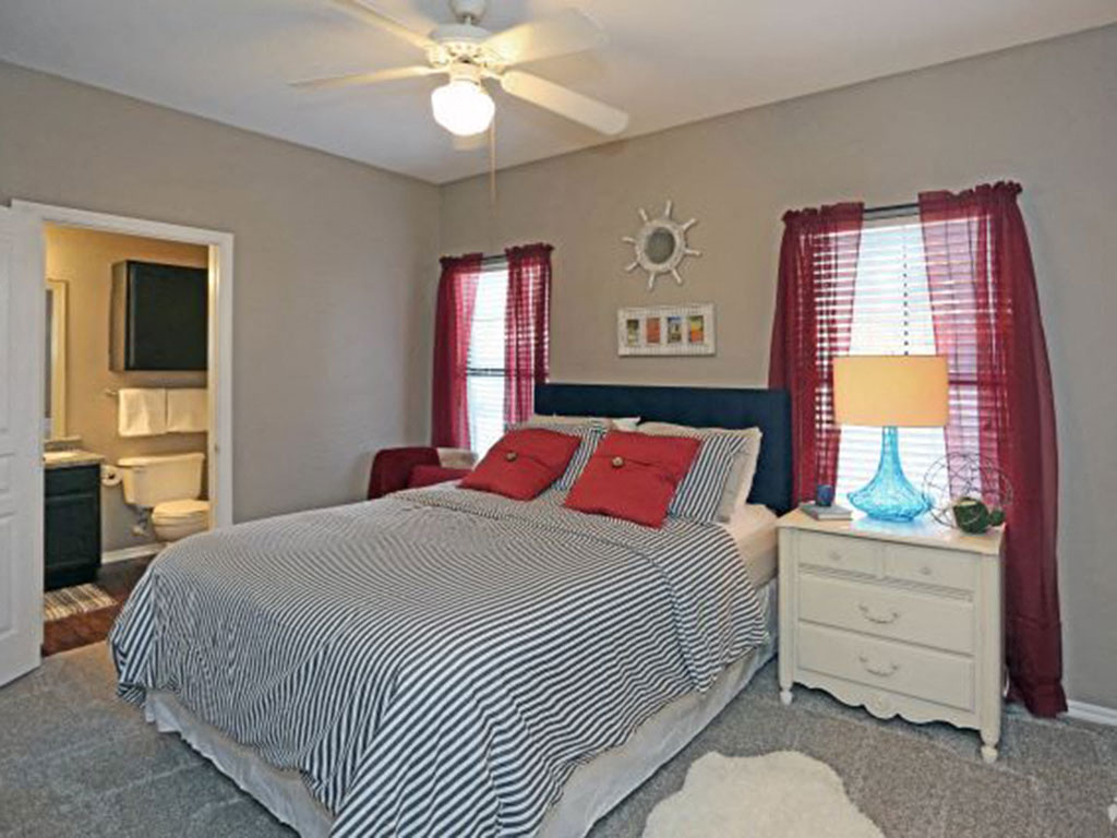 Master Bedroom With Carpeted Flooring at Bardin Greene Apartments in Arlington, Texas