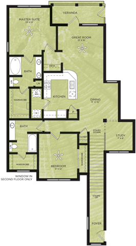 B10: 2 Bed 2 Bath floor plan