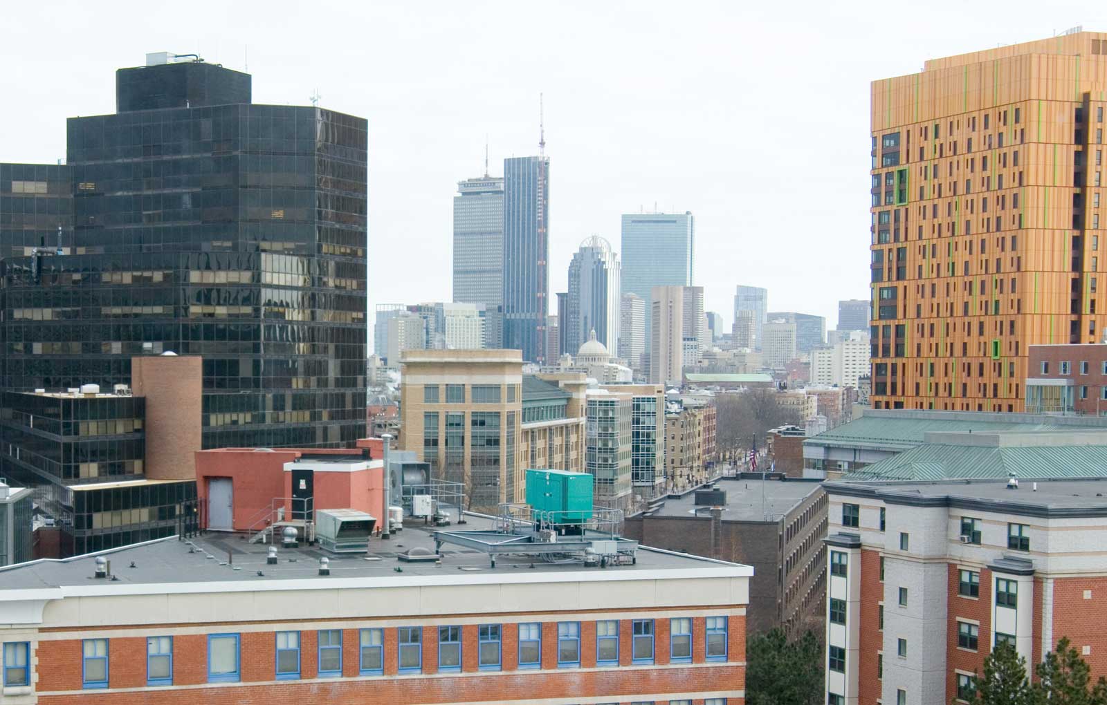 Amazing views of Boston Skyline from the building on Mission Hill