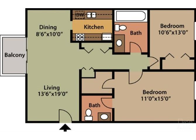 Floor Plans of Carriage Park Apartments in Dearborn