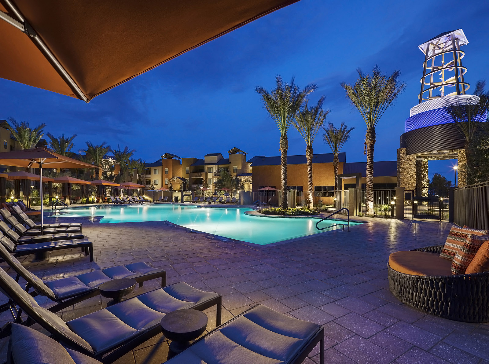Modern Swimming Pool at Noria Robson Luxury Apartments, Chandler