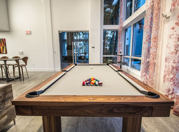 Santorini resident social room with billiards table