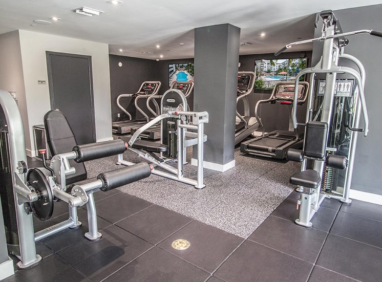 State-of-the-art fitness center at Santorini apartments in Florida