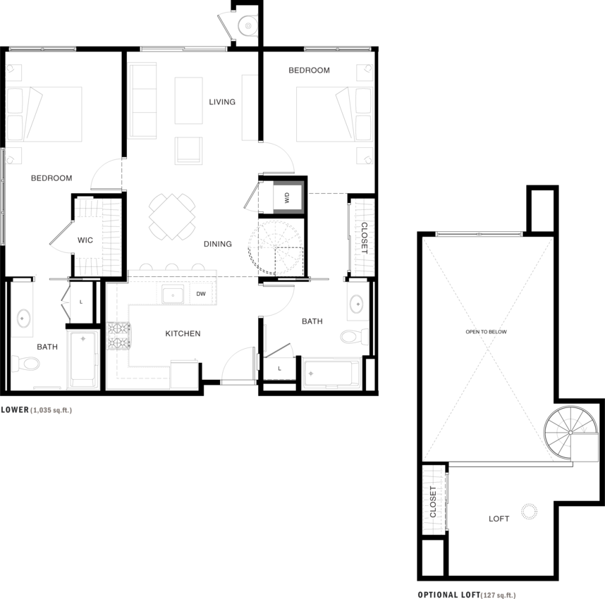 Aspect apartment floorplan 2A