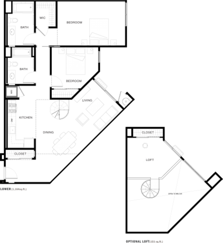 Aspect apartment floorplan 2B