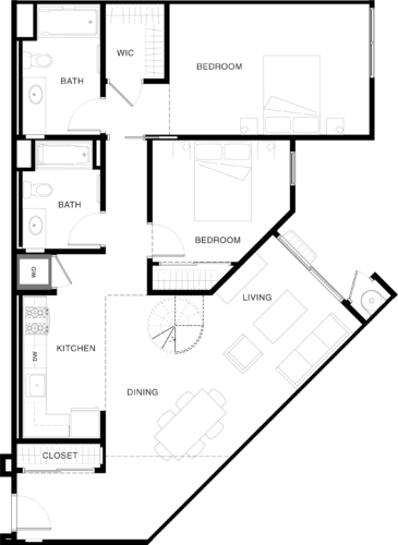 Aspect apartment floorplan 2B