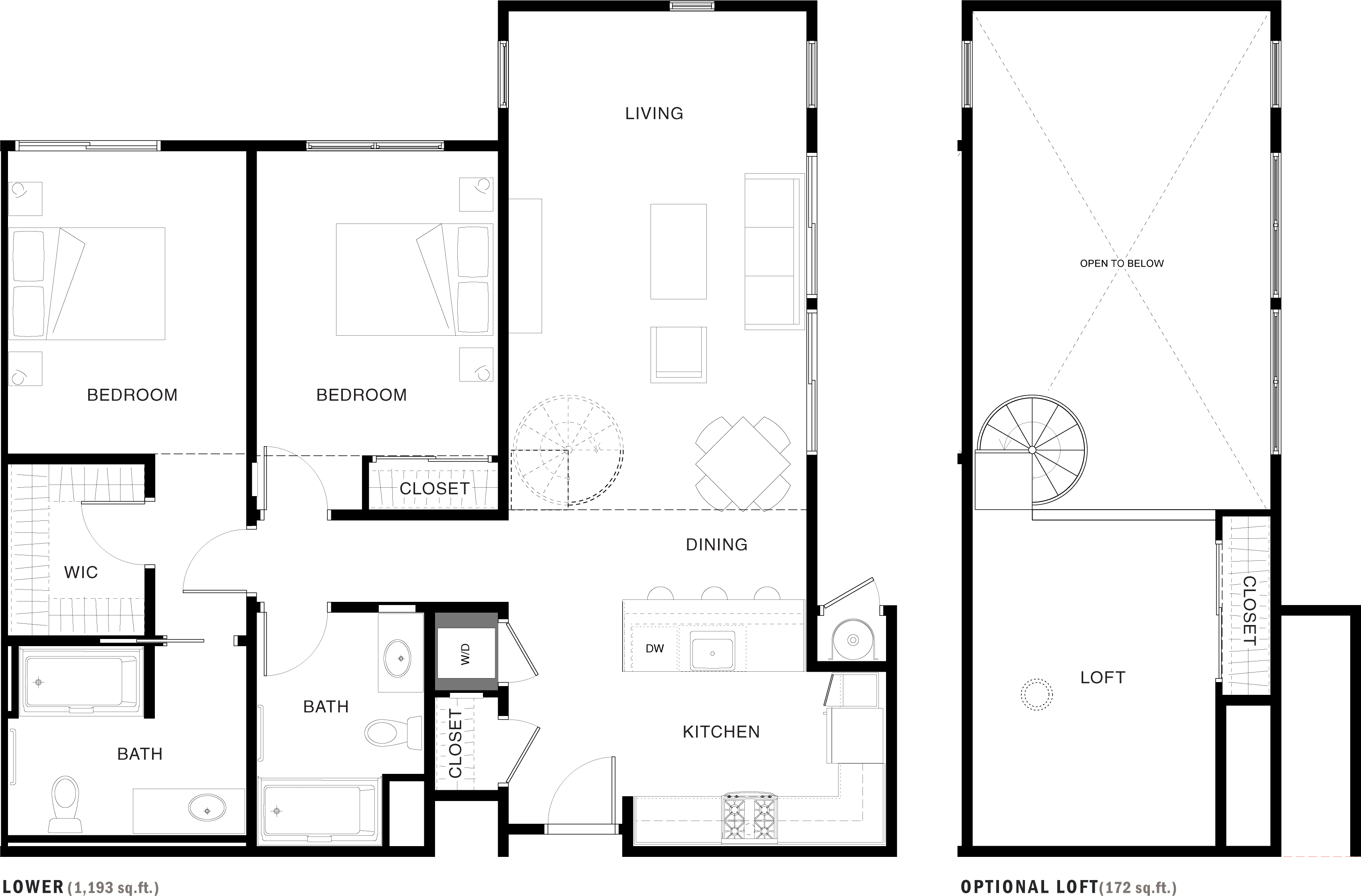 Aspect apartment floorplan 2C