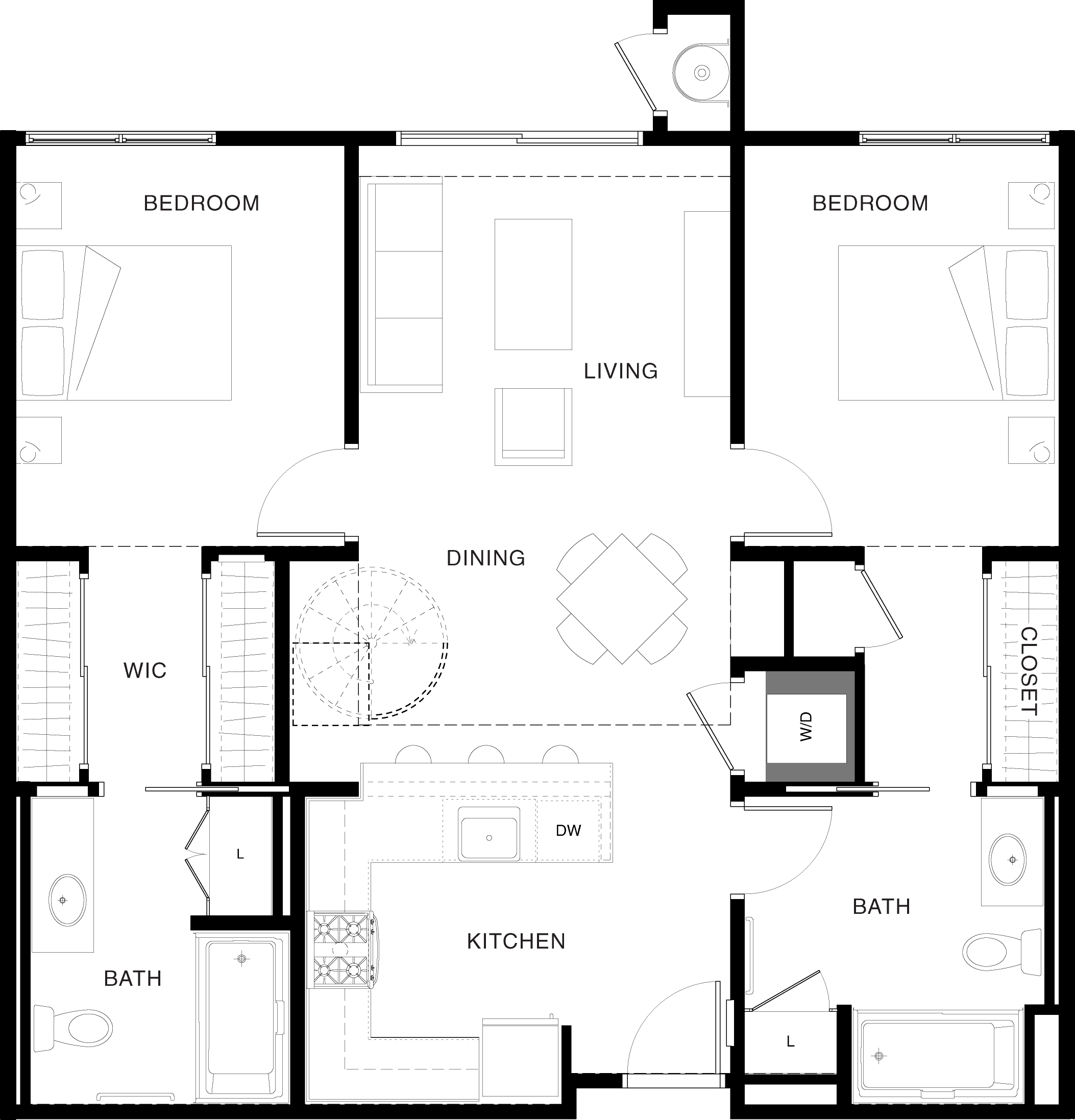 Aspect apartment floorplan 2A