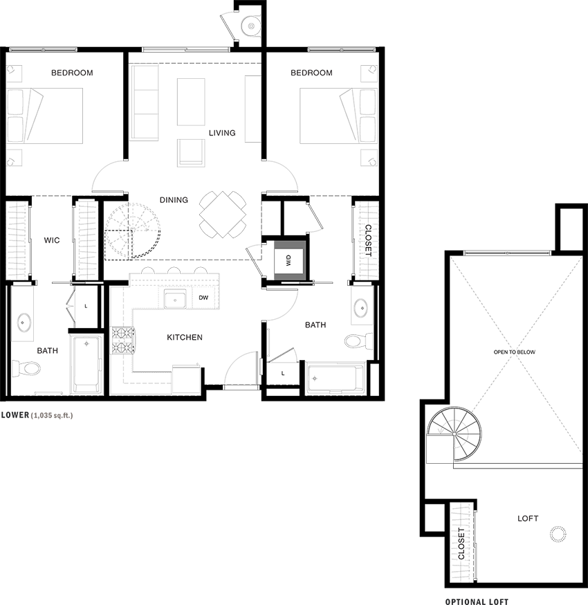 Aspect apartment floorplan 2A