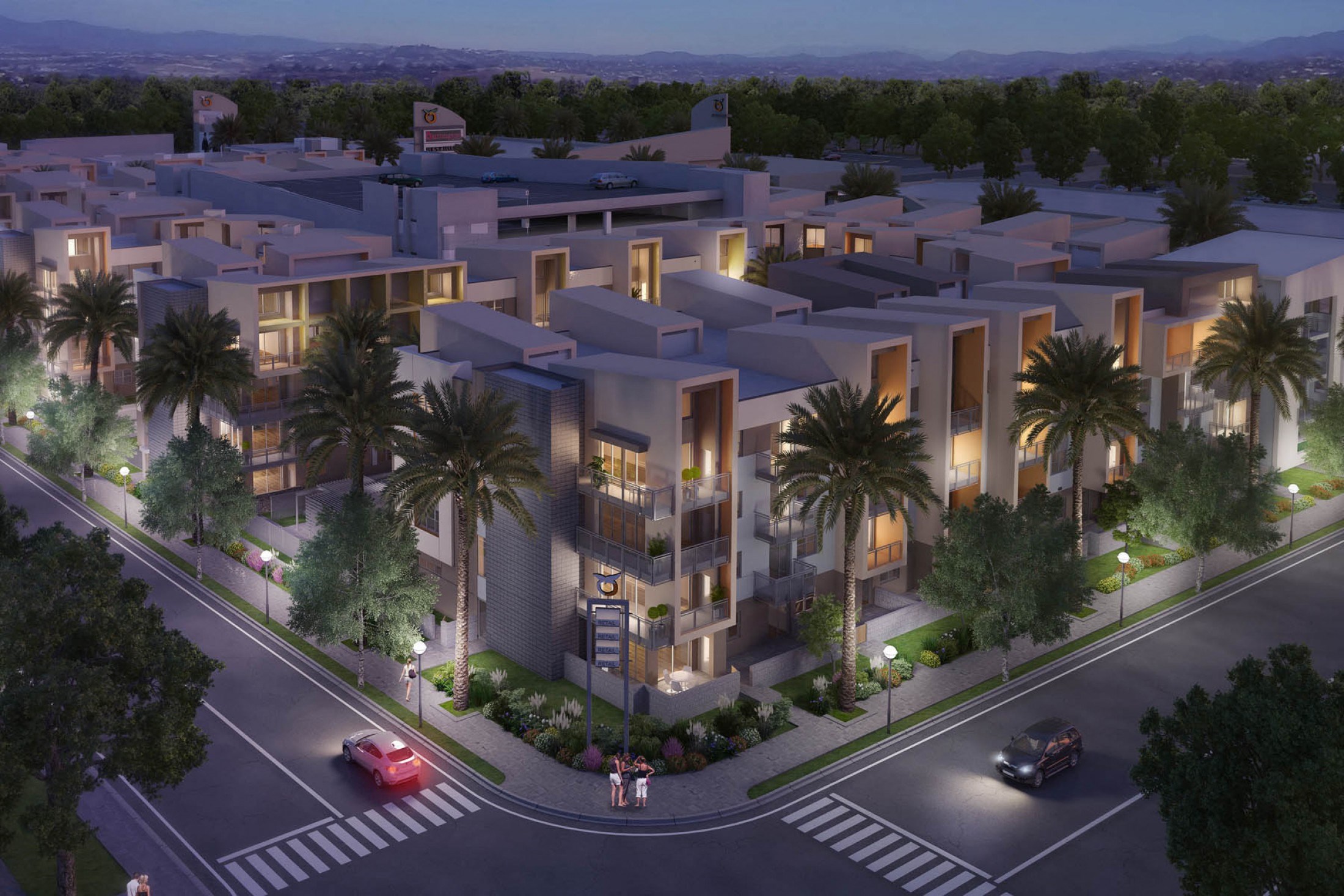 Aspect exterior overhead view