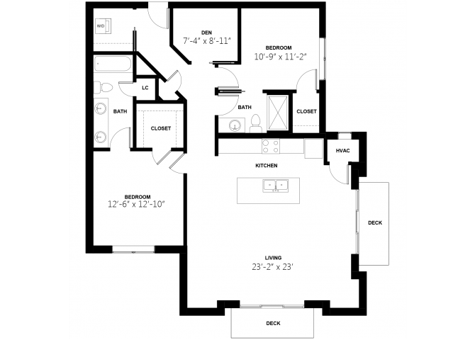 Hennepin Tower 2 Bedroom 14 floor plan