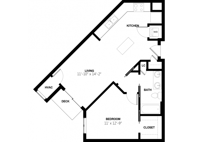 One Bedroom 4 floor plan