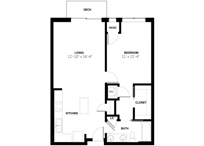 One Bedroom 5 floor plan