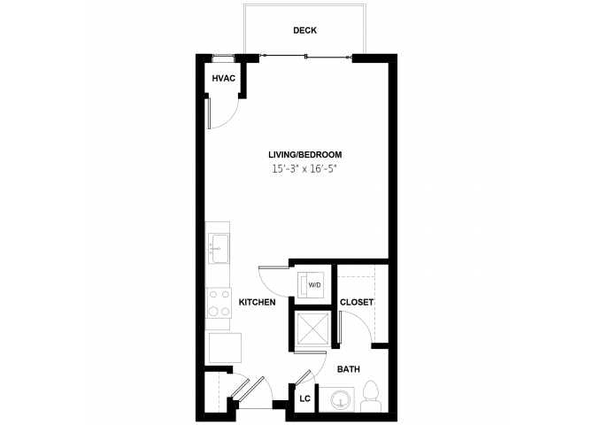 Studio 1 floor plan