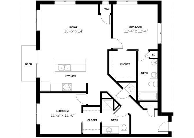 Two Bedroom 10 floor plan