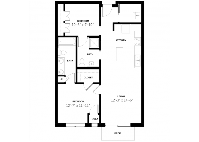 Two Bedroom 7 floor plan