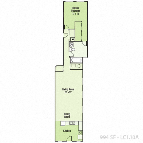 One Bedroom A floor plan