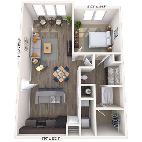 The Nash 865-915 sf-FP floor plan