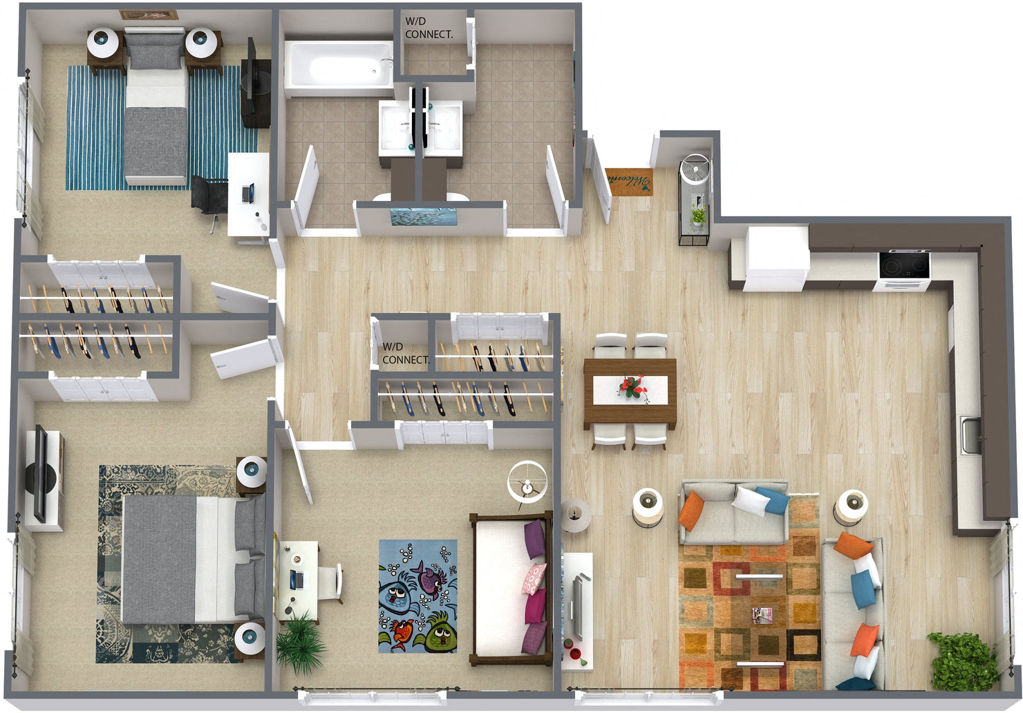 Floor Plans of Blanchard School Apartments in Uxbridge, MA