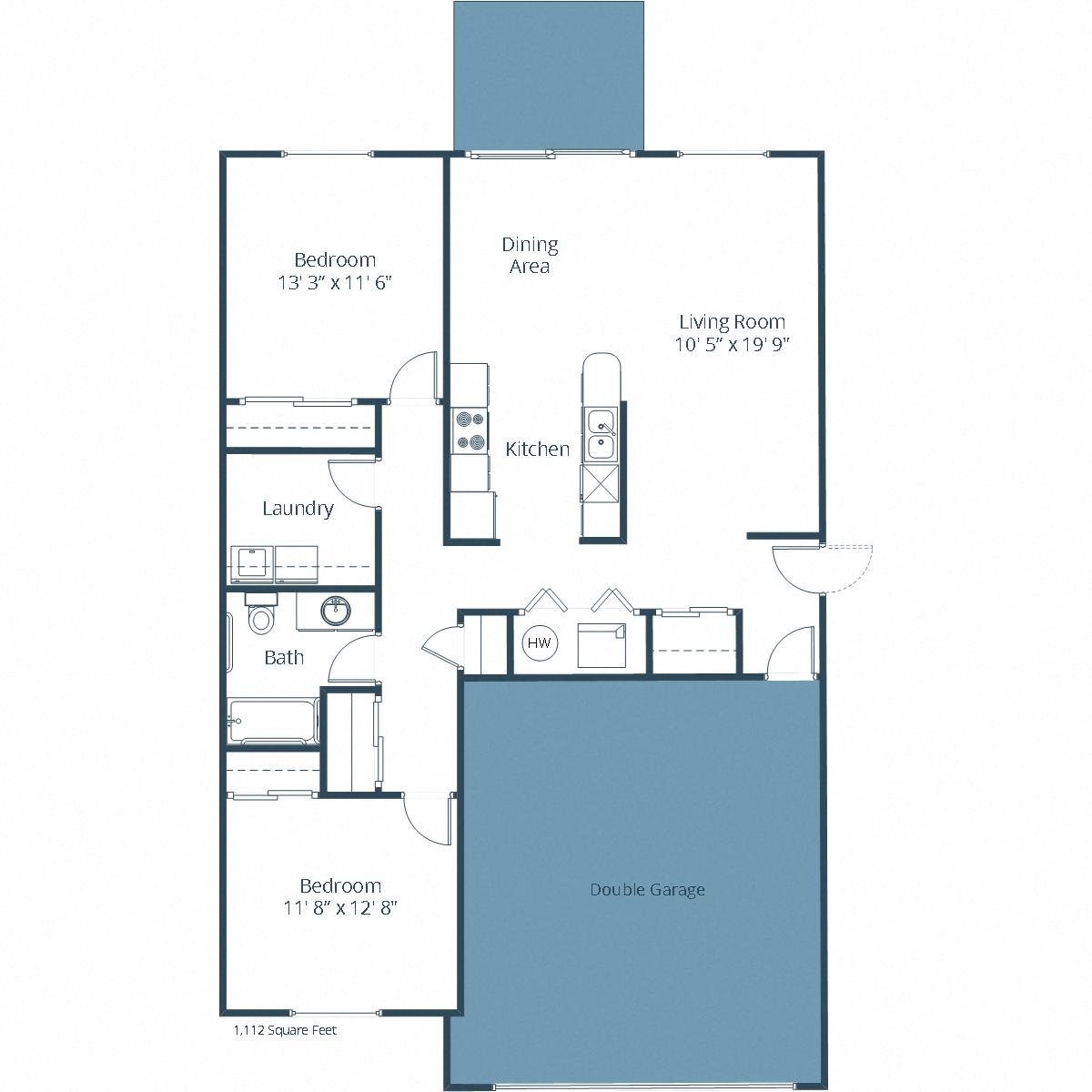 Bluestem Homes | Two Bedroom Floor Plan Bluestem Homes | Two Bedroom Floor Plan