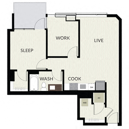 Floorplan image of unit 1007