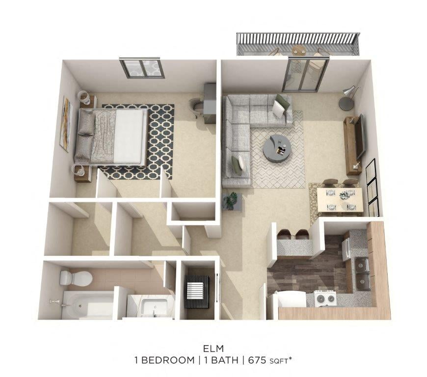 One Bedroom floor plan