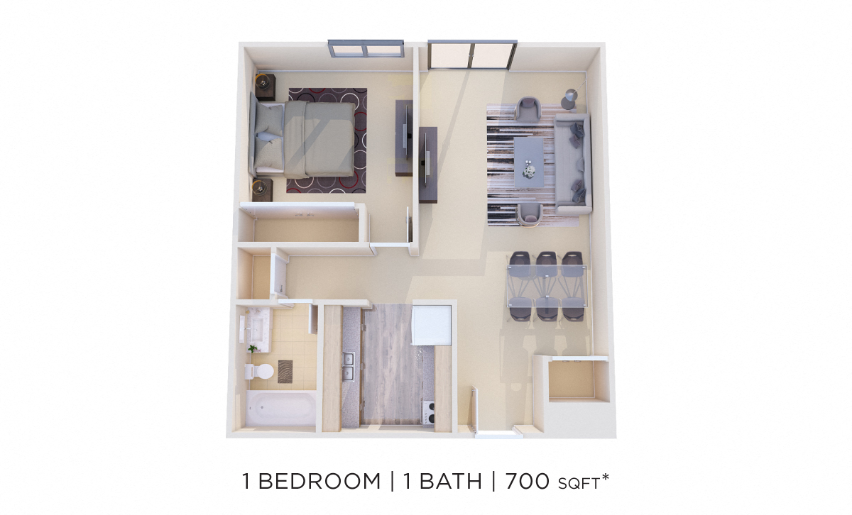 One Bedroom floor plan