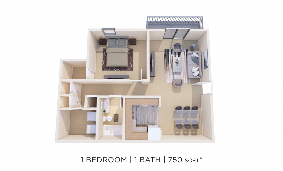 One Bedroom floor plan