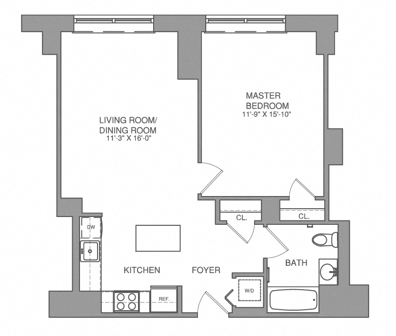Floorplan image of apartment 1102C