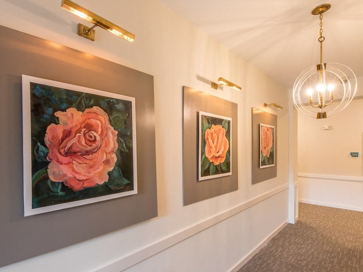 Art Gallery with roses at The Roseberry, South Carolina, 29223