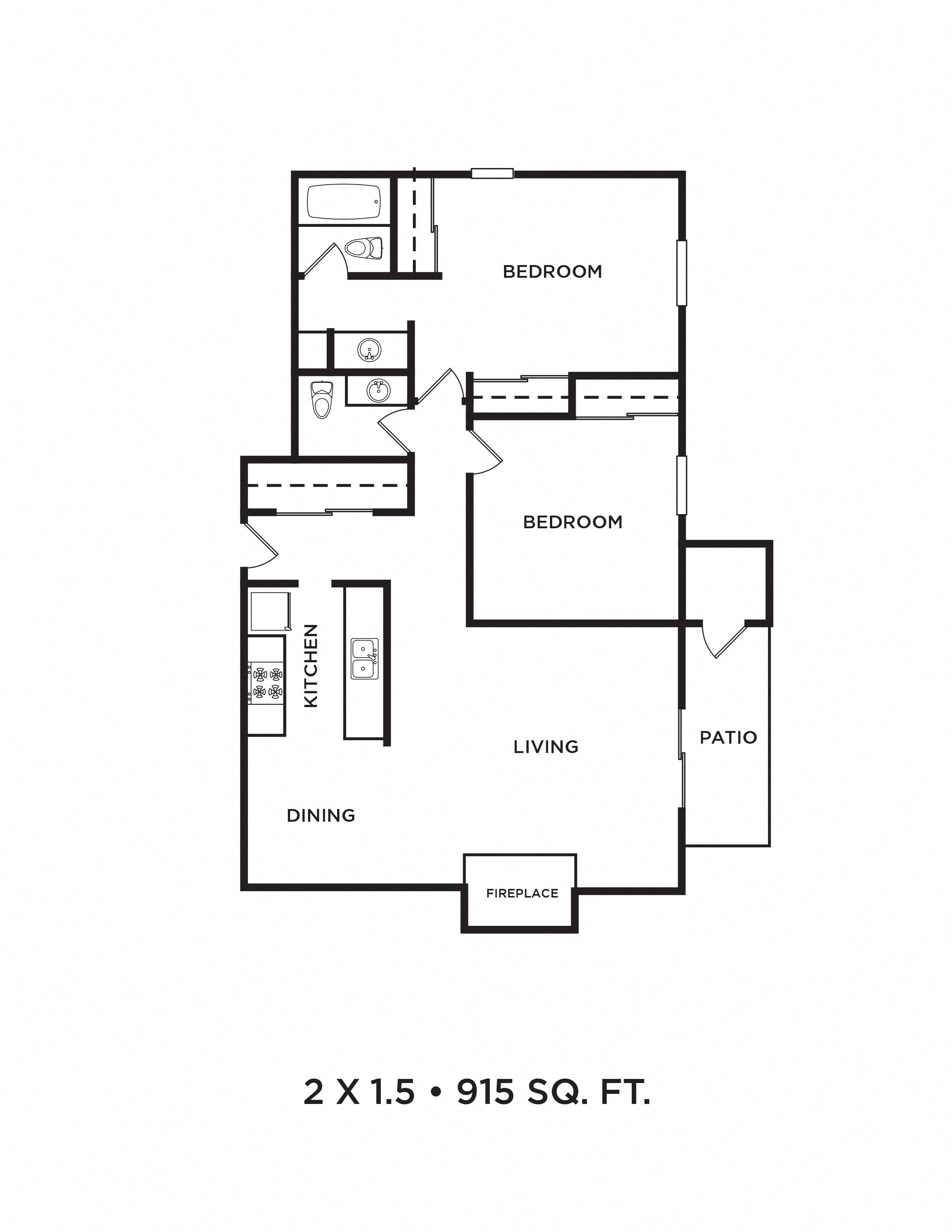 2x1.5 915 sq. ft. 2x1.5 915 sq. ft. l Terra Tukwila Apartments in WA