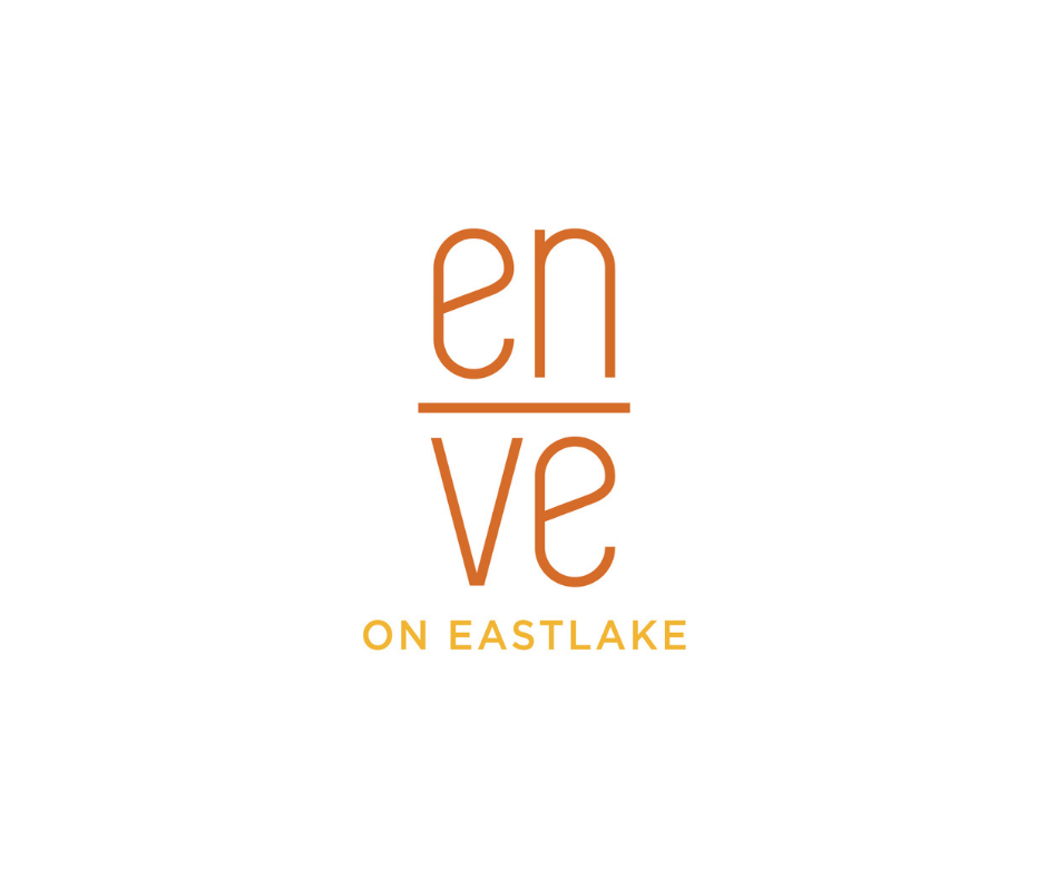 an orange logo with the words Enve on Eastlake on a white background.at Enve, Washington
