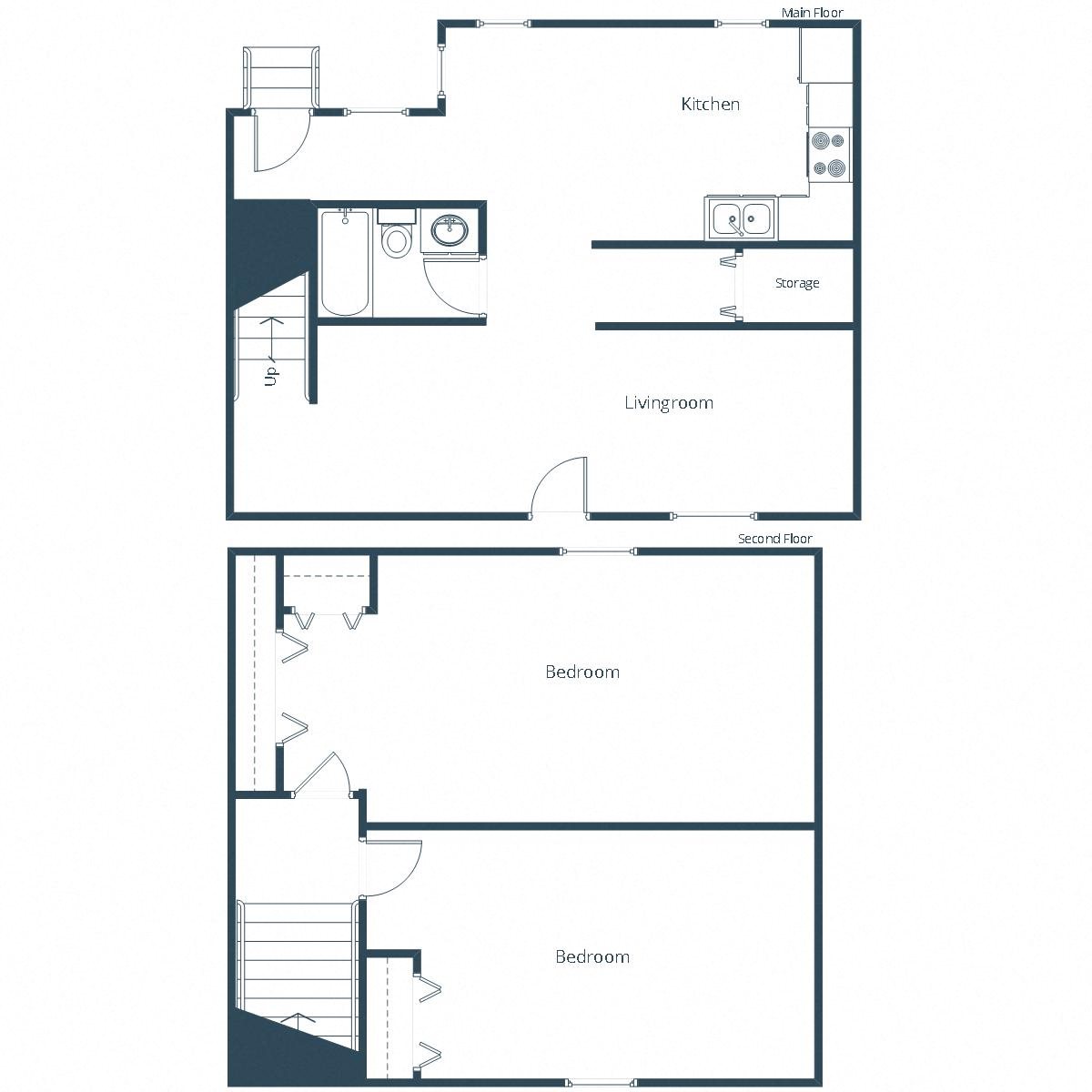 Faul 4-Plex Apartments | Two Bedroom Floor Plan A Faul 4-Plex Apartments | Two Bedroom Floor Plan A
