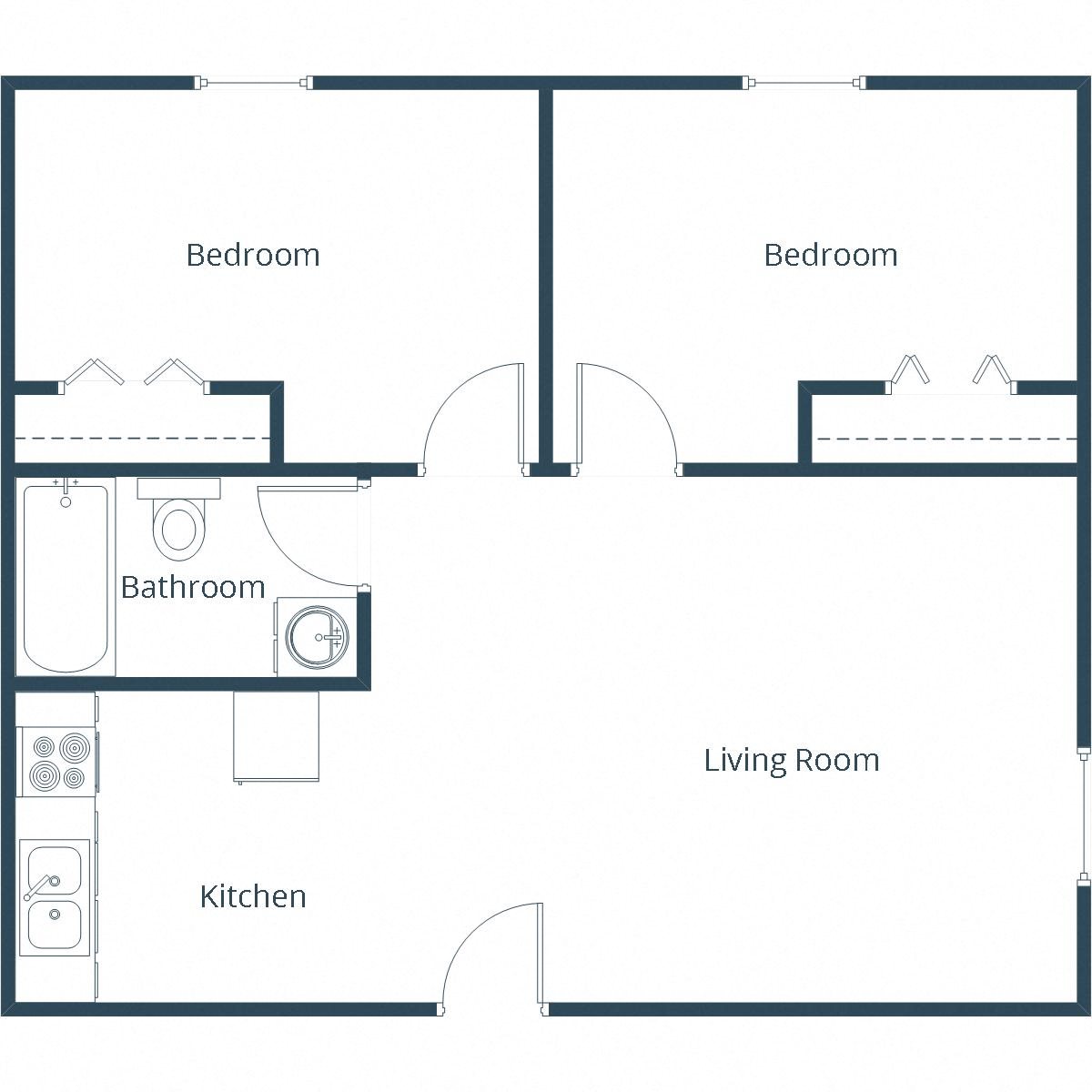 Faul 4-Plex | Two Bedroom Floor Plan C Faul 4-Plex | Two Bedroom Floor Plan C