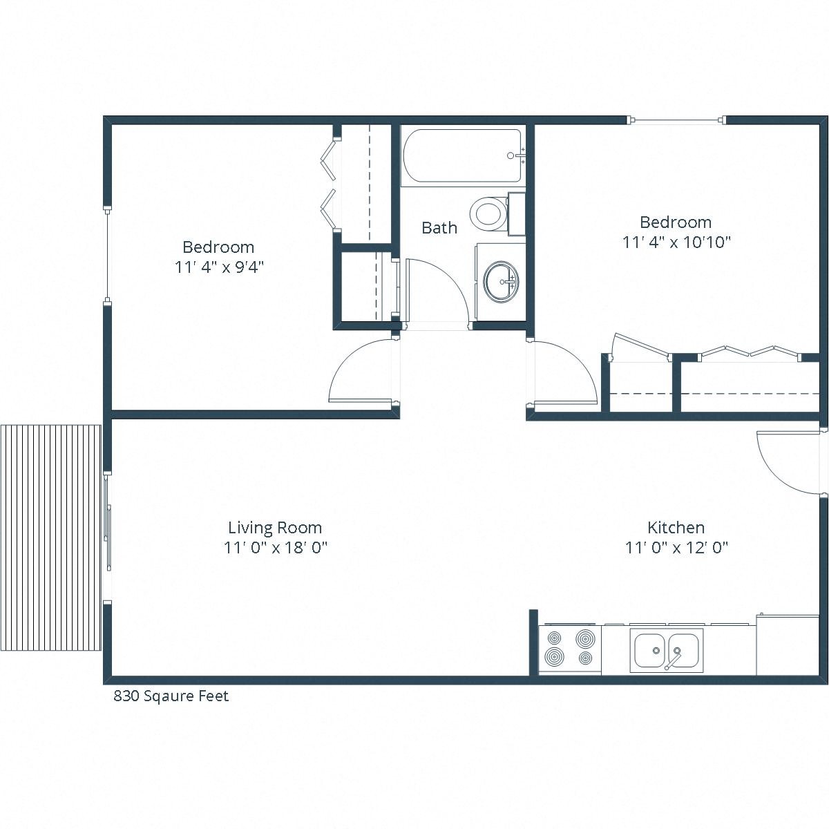 Stanford Court Apartments | Two Bedroom Floor Plan Stanford Court Apartments | Two Bedroom Floor Plan
