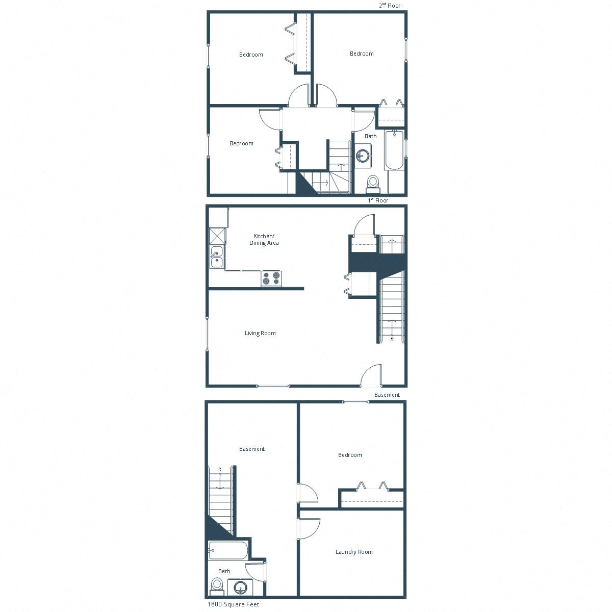Valley Home Duplex | Four Bedroom Floor Plan Valley Home Duplex | Four Bedroom Floor Plan