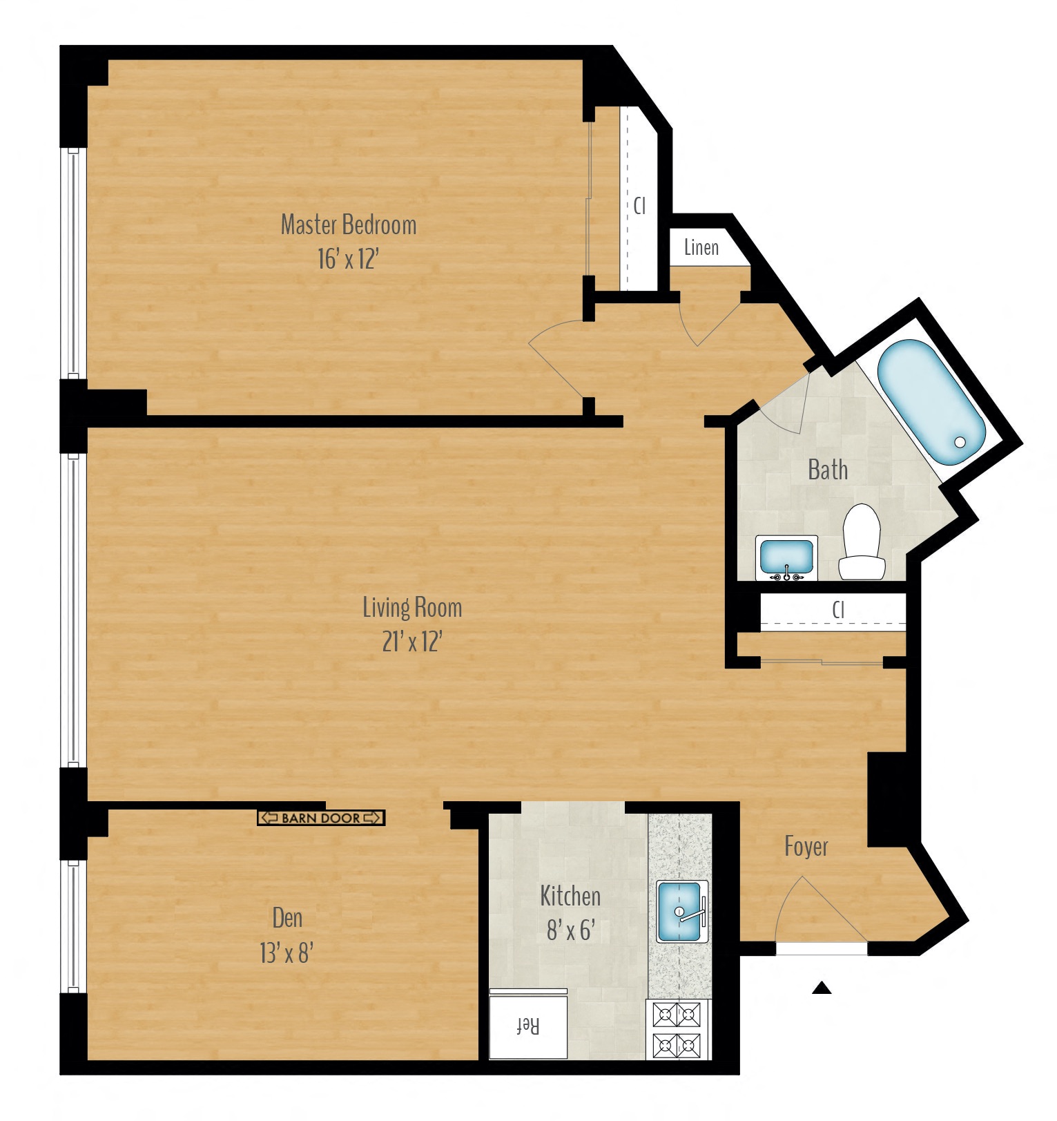 1 Bedroom + Den Image