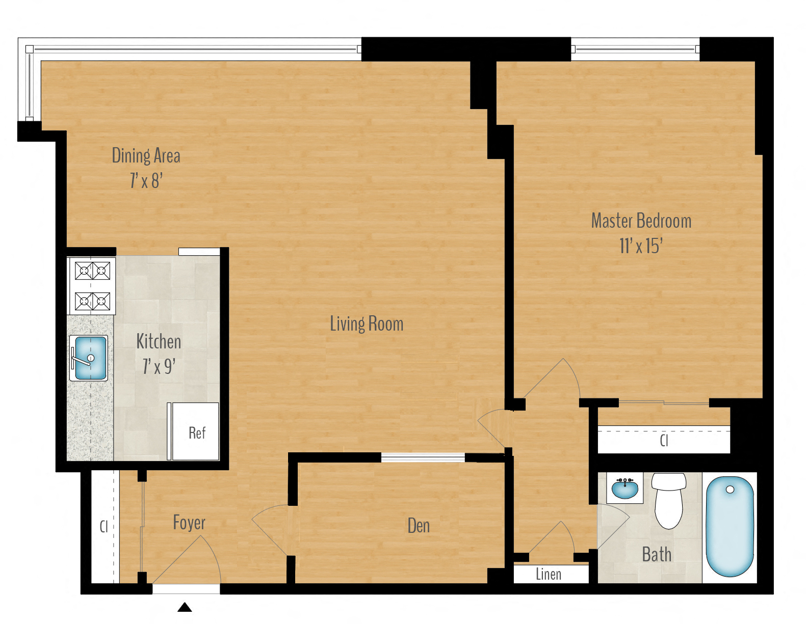 1 Bedroom + Den Image