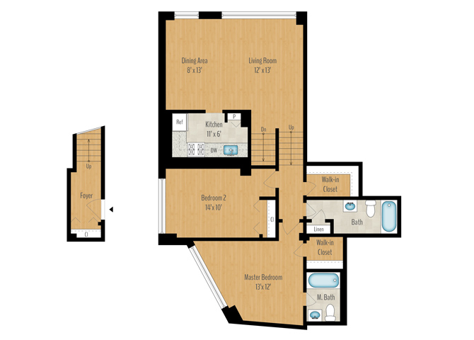 2 Bedroom 2 Bath Image