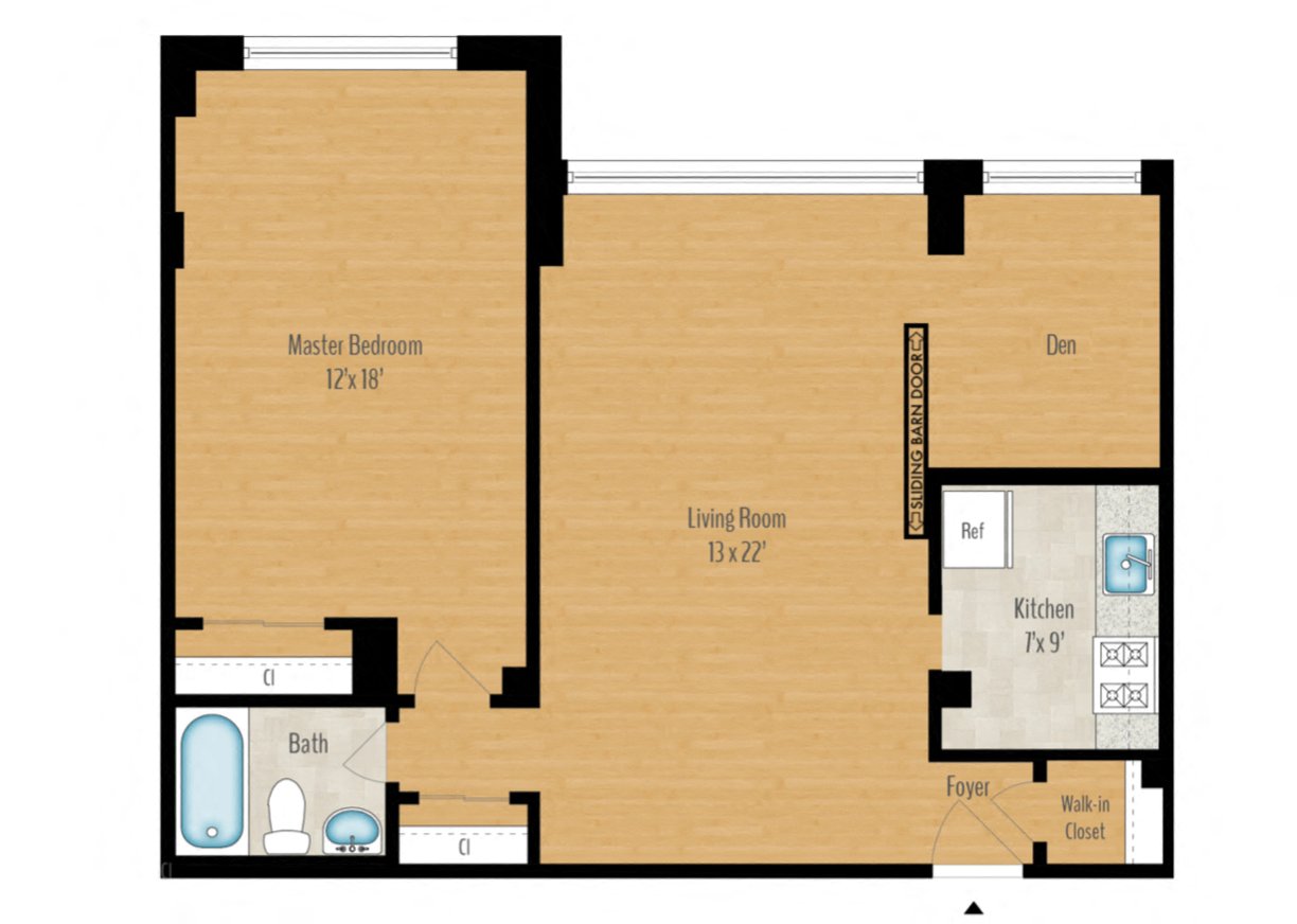 1 Bedroom + Den Image