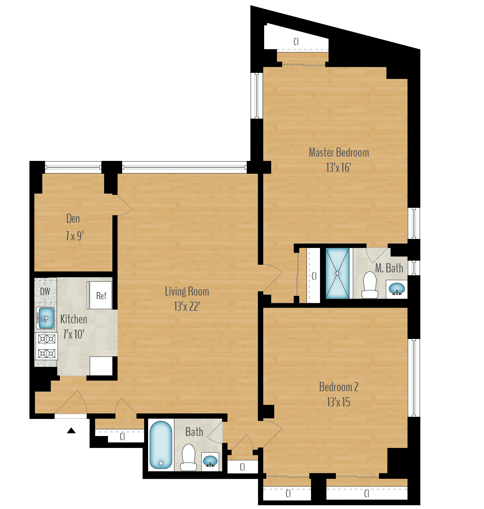 2 Bedroom + Den Image