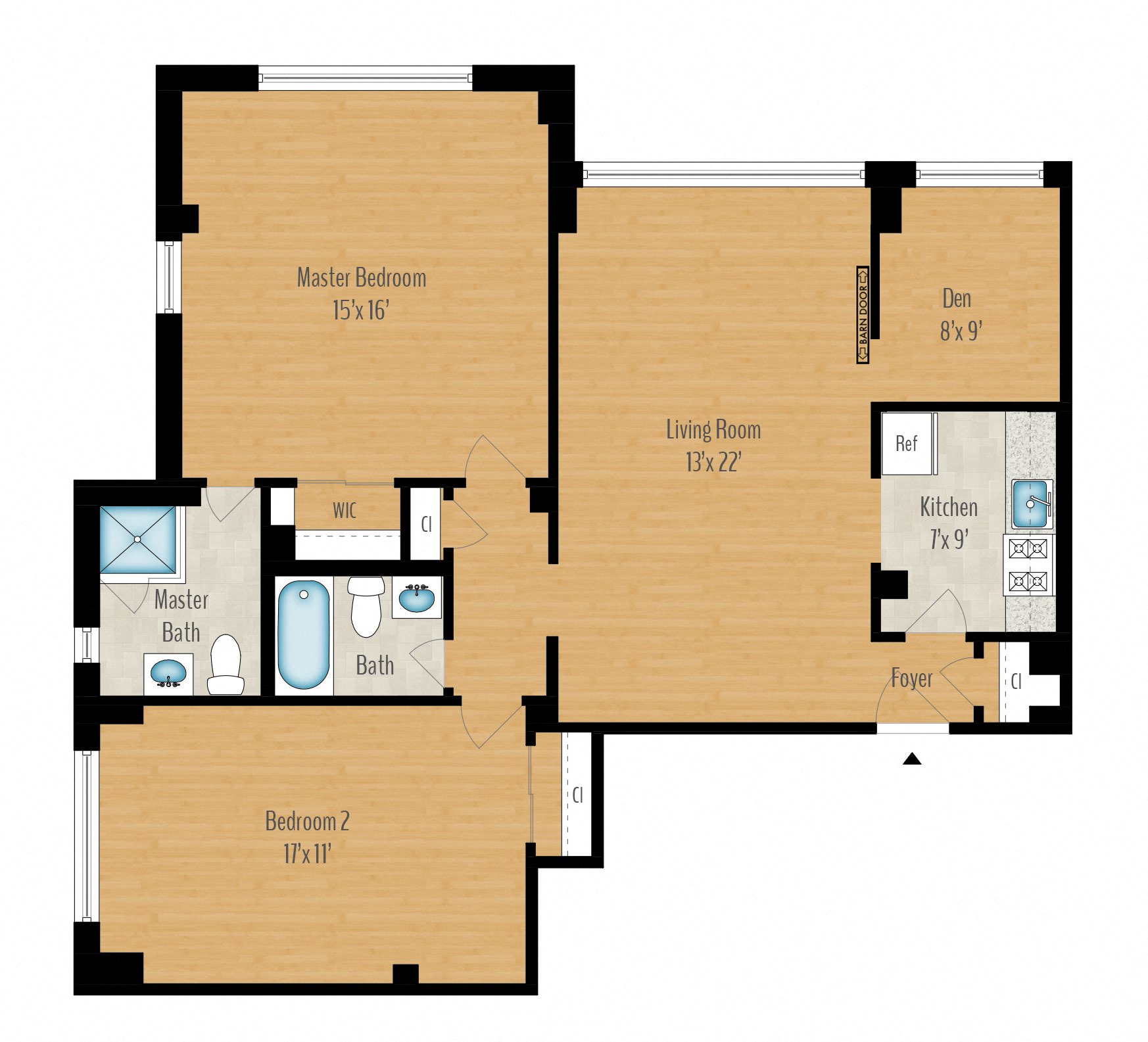 2 Bedroom + Den Image