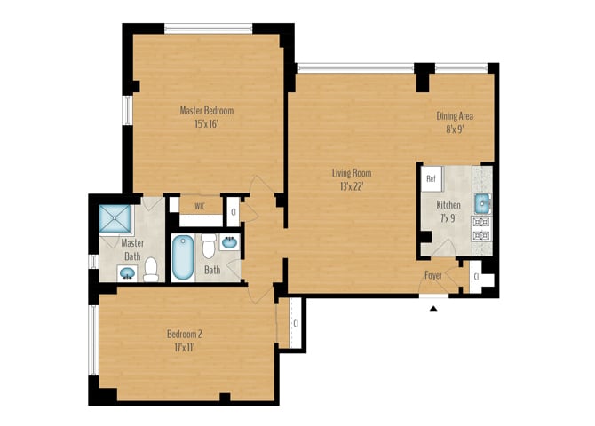 2 Bedroom 2 Bath Image