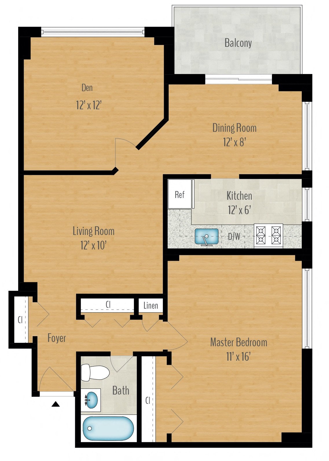 1 Bedroom + Den Image