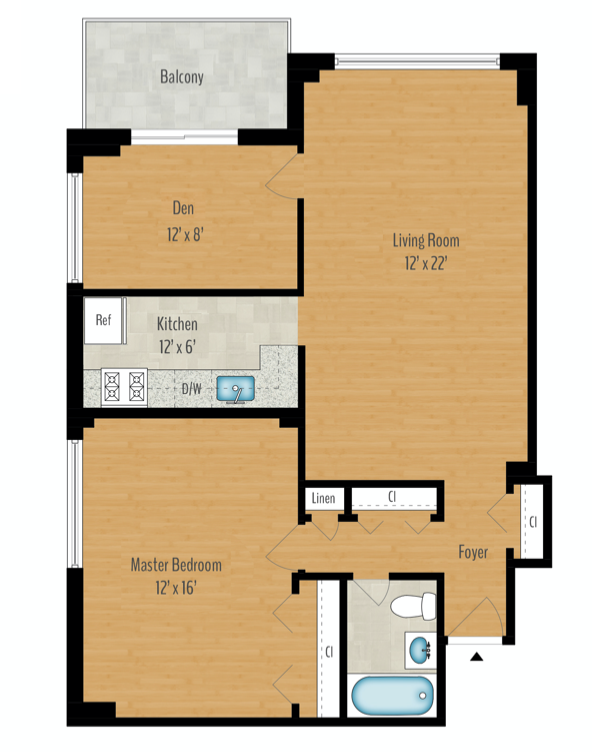 1 Bedroom + Den Image