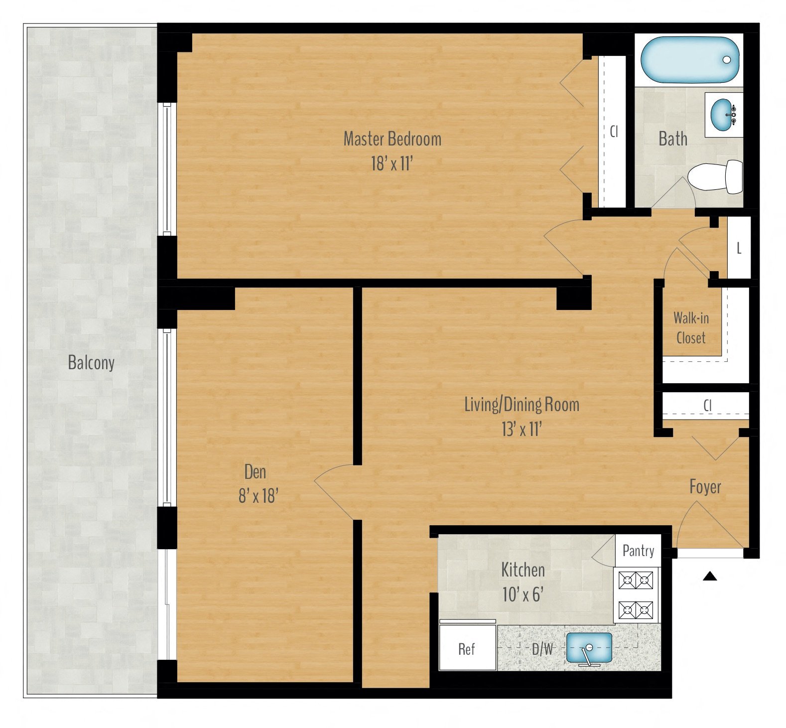 1 Bedroom + Den Image