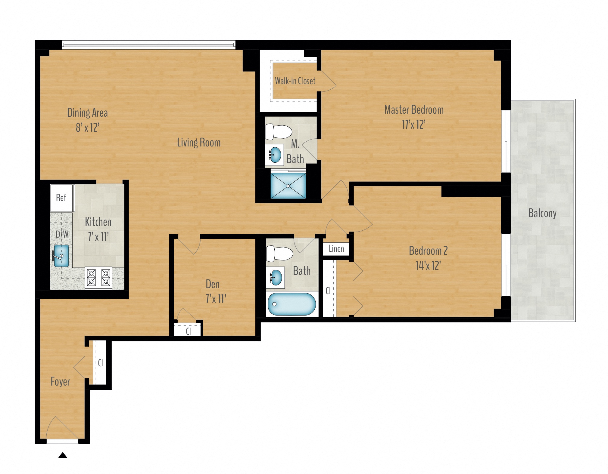 2 Bedroom + Den Image