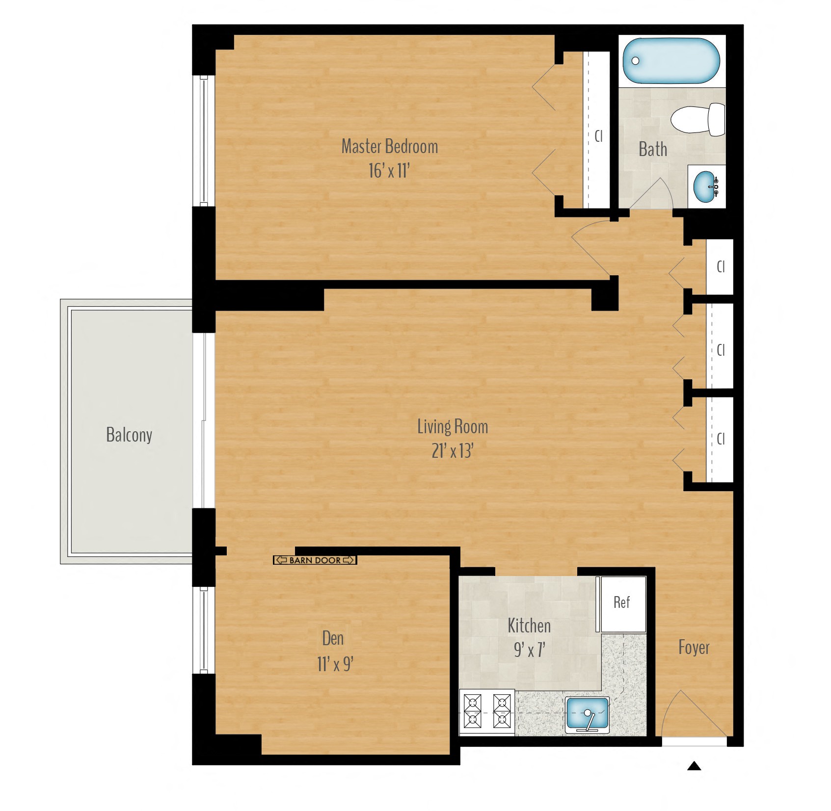 1 Bedroom + Den Image