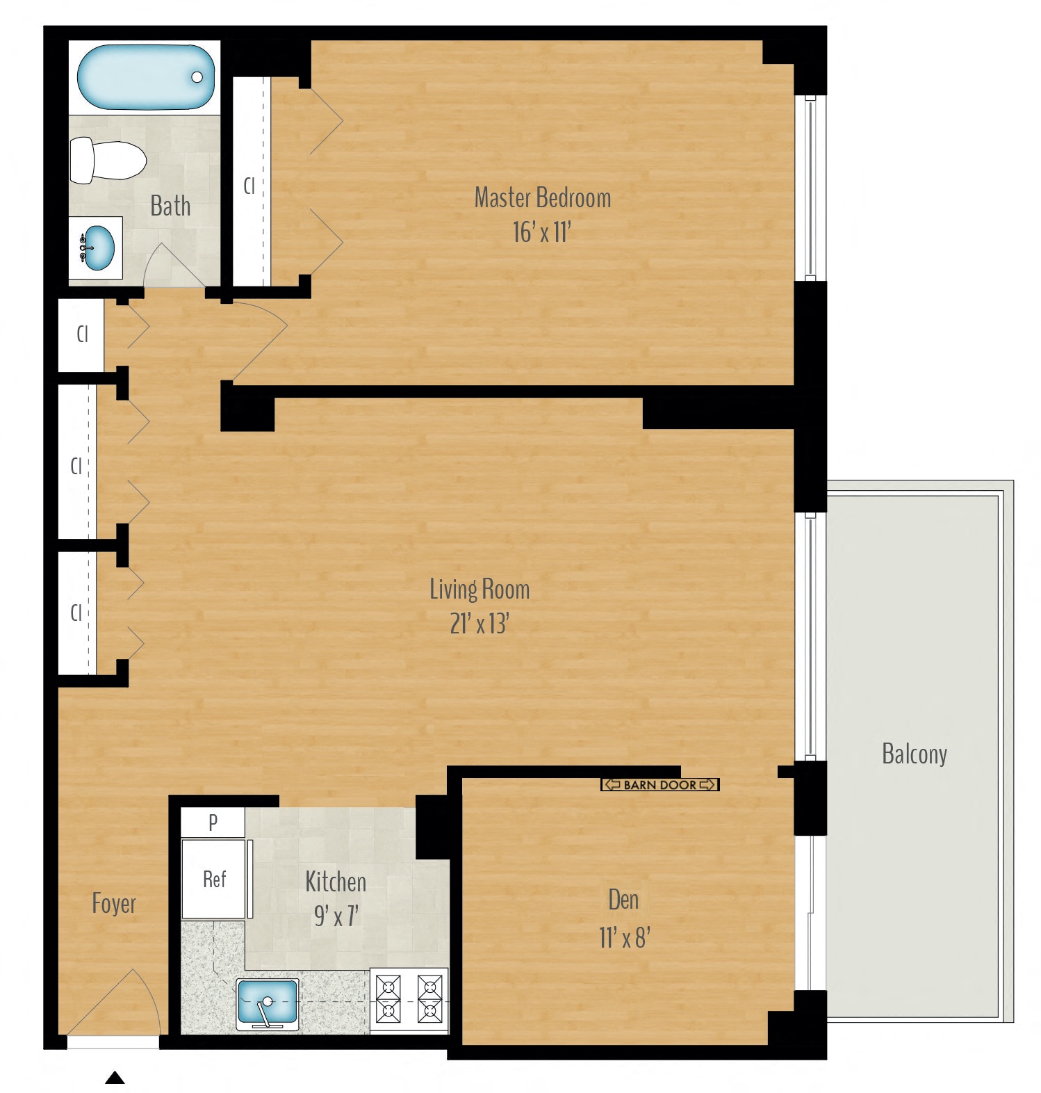 1 Bedroom + Den Image