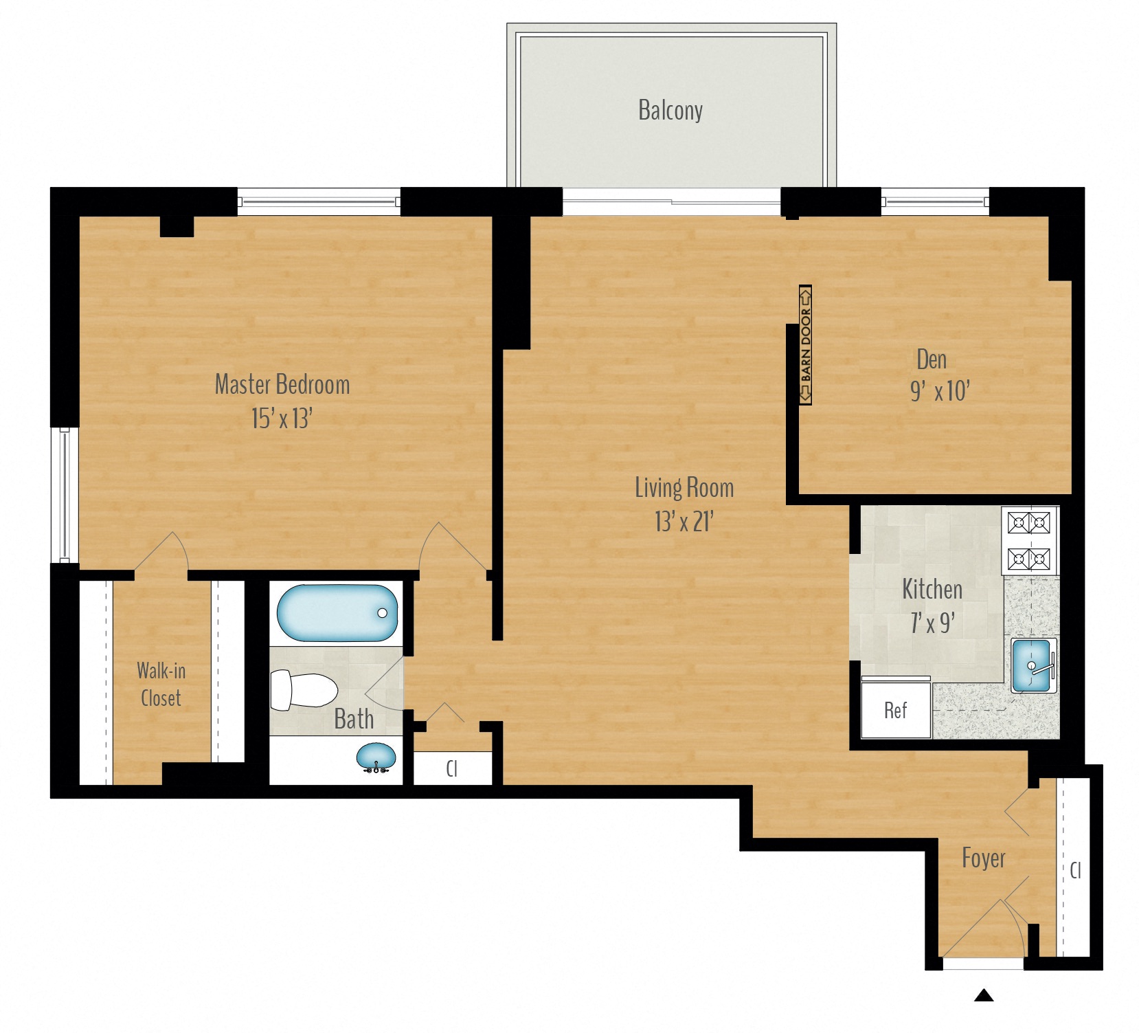 1 Bedroom + Den Image